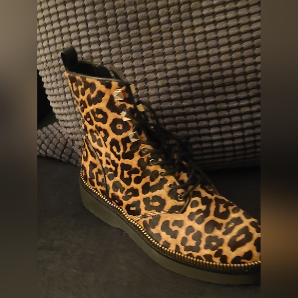 MICHAEL MICHAEL KORSHaskell Leopard Calf Hair Combat Boot - Picture 2 of 3